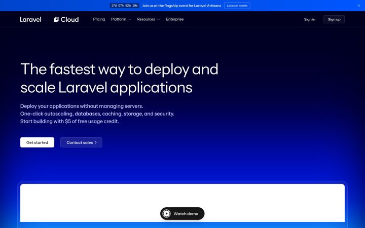 Screenshot of laravel.cloud