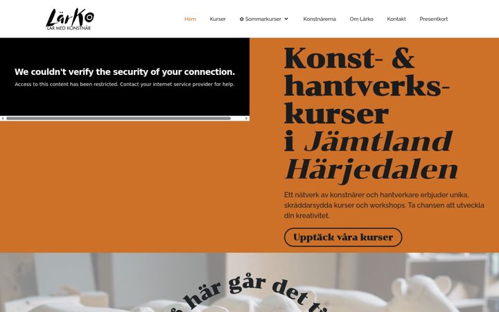 Screenshot of laravkonstnar.se