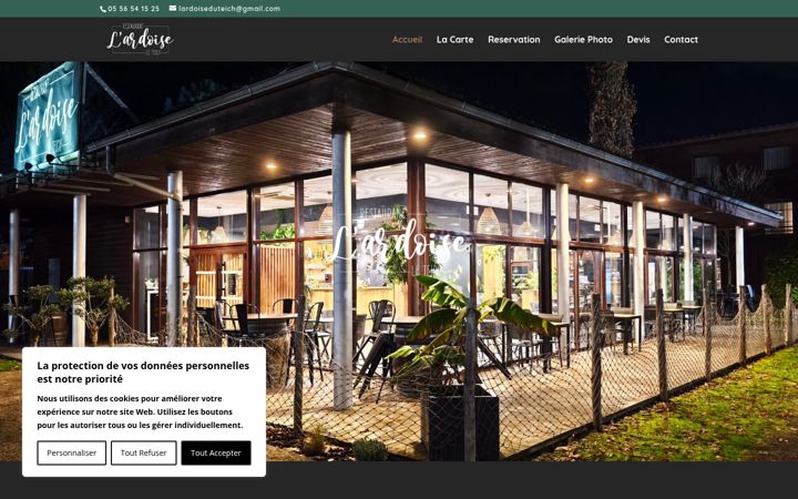 Screenshot of lardoiserestaurant.fr