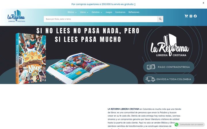 Screenshot of lareformalibreriacristiana.com