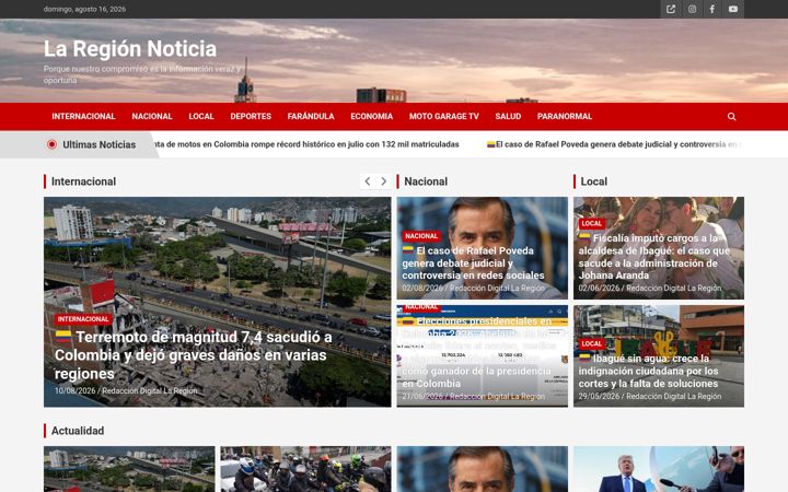 Screenshot of laregionnoticia.com