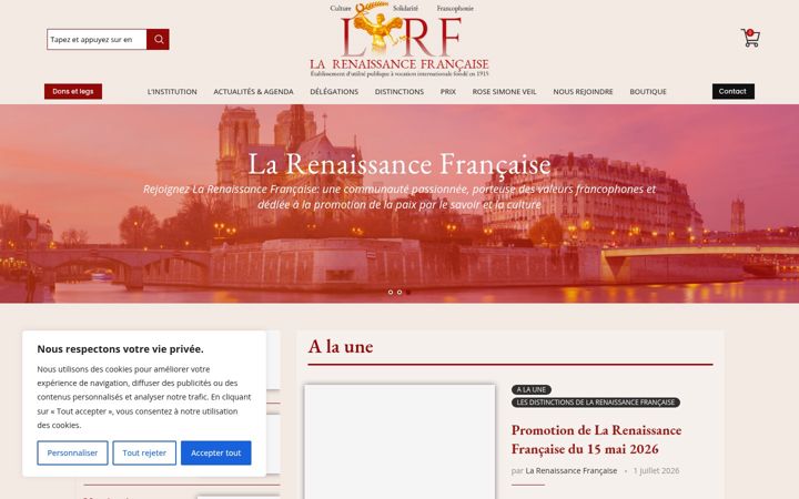 Screenshot of larenaissancefrancaise.org