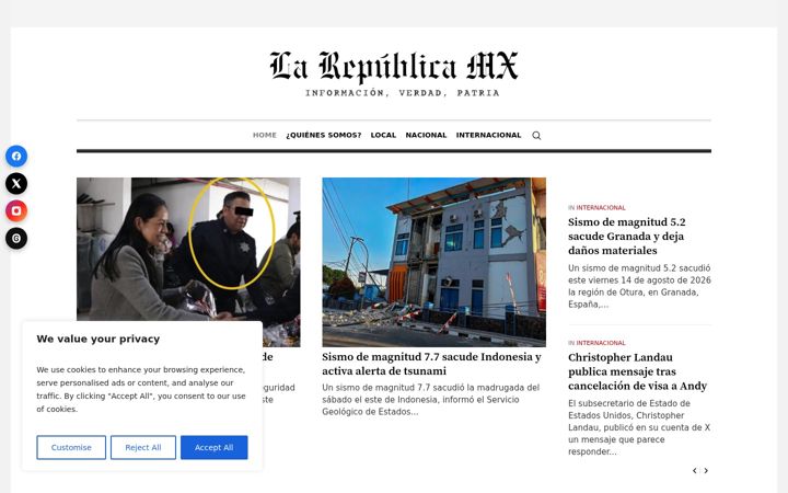Screenshot of larepublicamx.com
