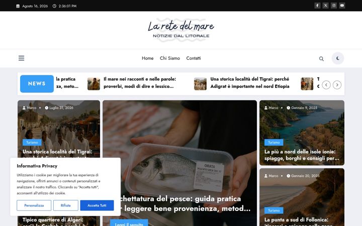 Screenshot of laretedelmare.it