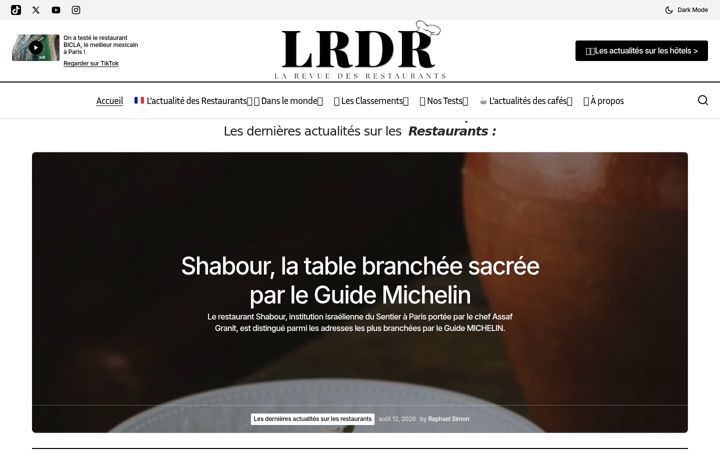 Screenshot of larevuedesrestaurants.com