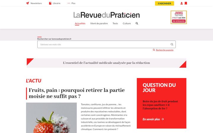 Screenshot of larevuedupraticien.fr