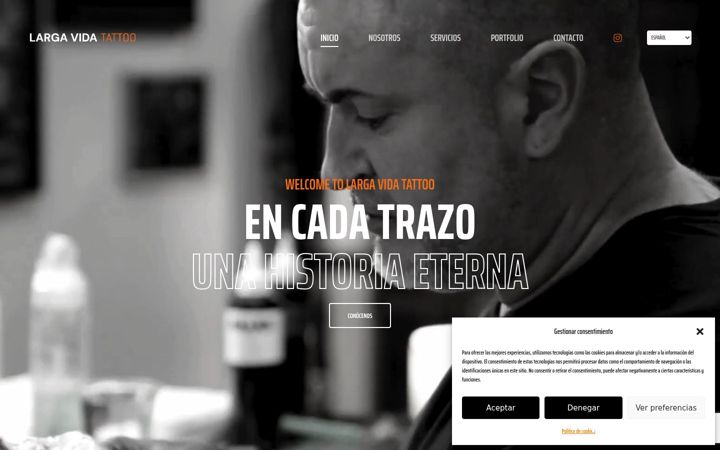 Screenshot of largavidatattoo.com