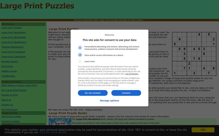 Screenshot of large-print-puzzles.com