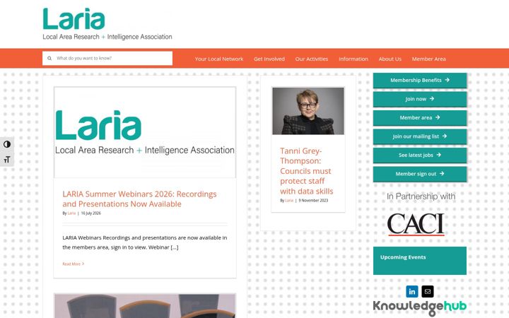 Screenshot of laria.org.uk