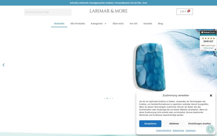 Screenshot of larimarandmoreshop.net