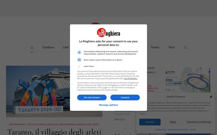 Screenshot of laringhiera.net