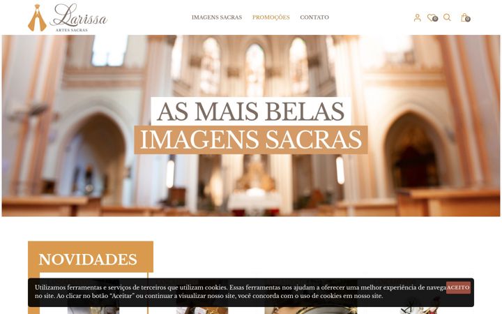 Screenshot of larissaartesacra.com.br