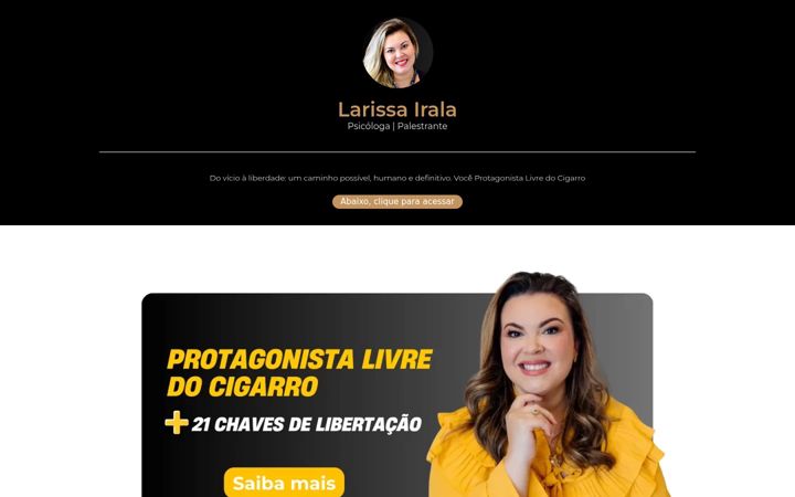 Screenshot of larissairala.com.br