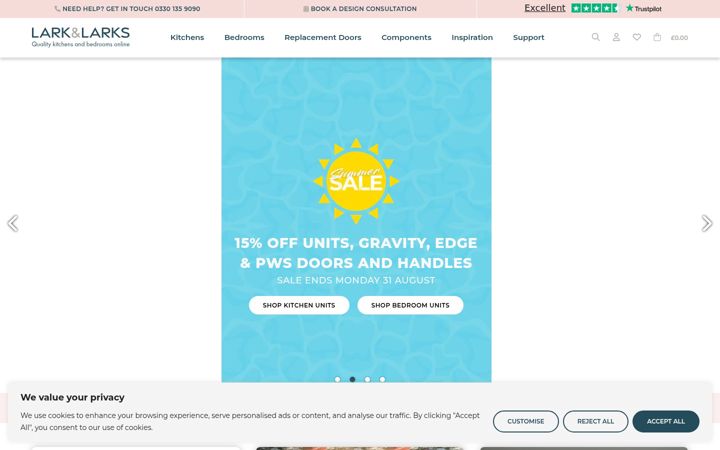 Screenshot of larkandlarks.co.uk