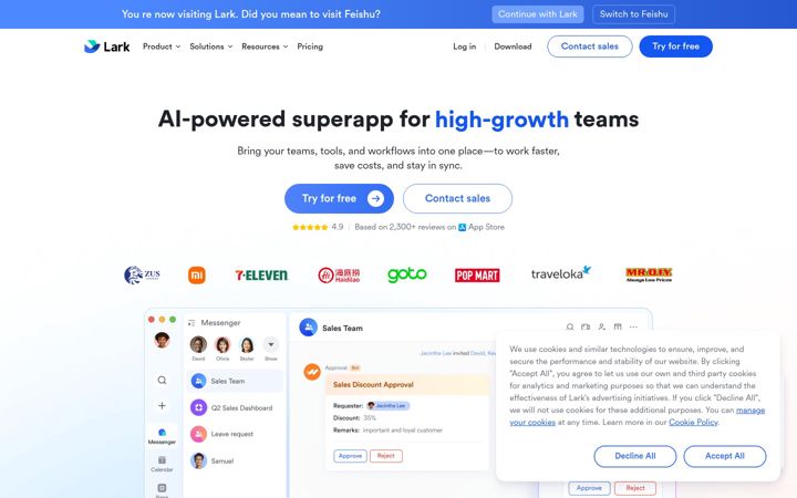 Screenshot of larkenterprise.com