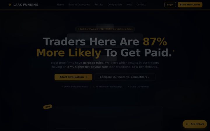Screenshot of larkfunding.com