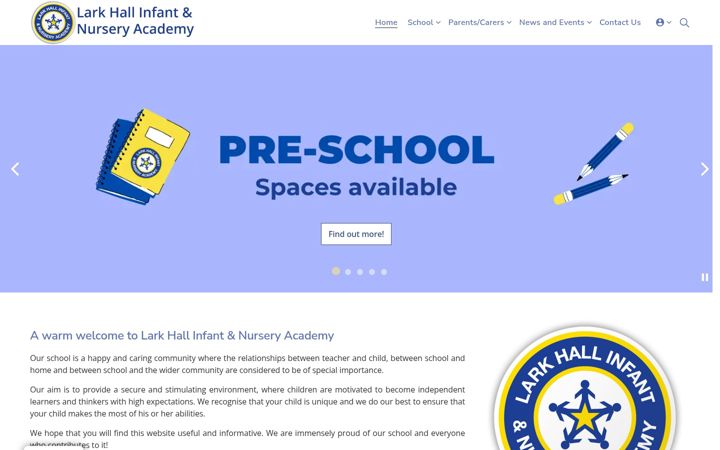 Screenshot of larkhall.staffs.sch.uk