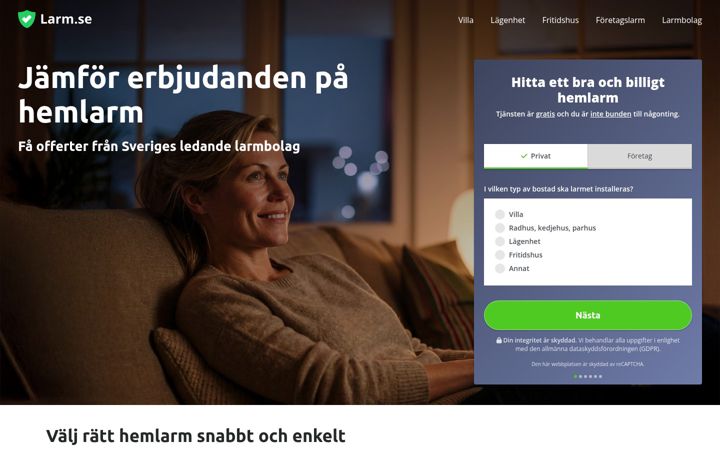 Screenshot of larm.se