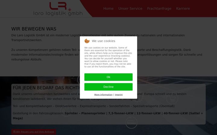 Screenshot of laro-logistik.de