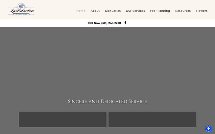 Screenshot of larobardierefuneralhome.com