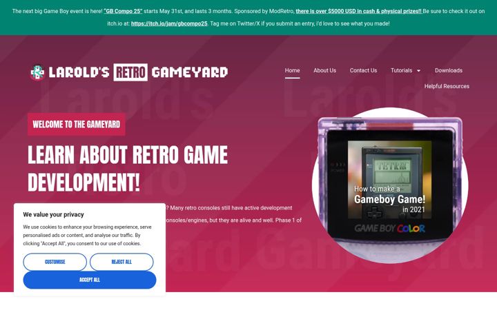Screenshot of laroldsretrogameyard.com