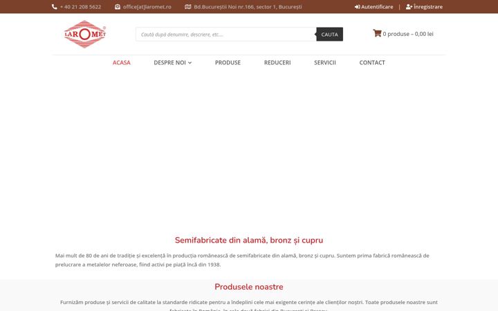 Screenshot of larometmetal.ro