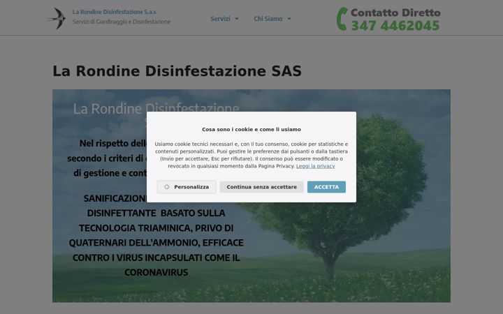Screenshot of larondinedisinfestazione.com