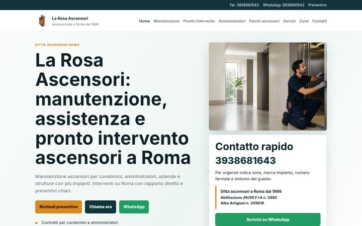 Screenshot of larosaantonioascensori.it