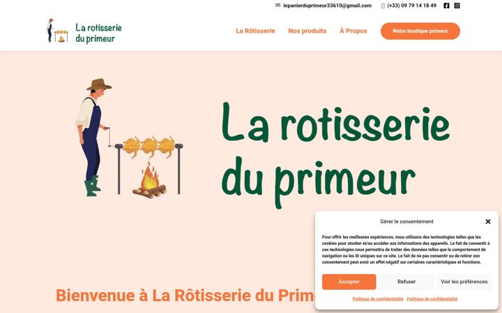 Screenshot of larotisserieduprimeur.com