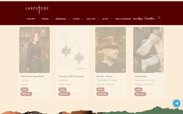 Screenshot of larpstore.it
