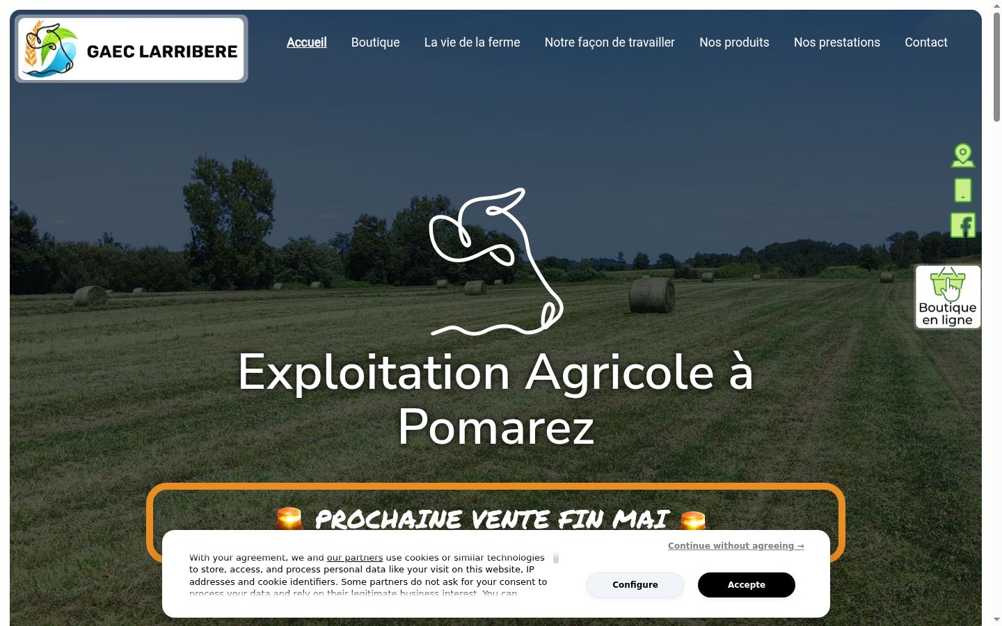 Screenshot of the consent banner shown before any interaction