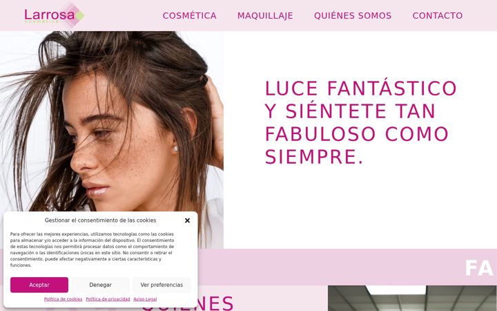 Screenshot of larrosacosmetica.com