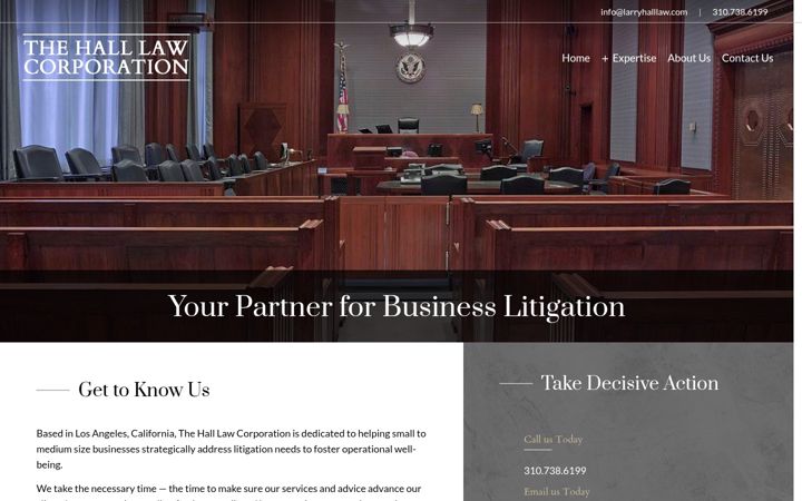 Screenshot of larryhalllaw.com
