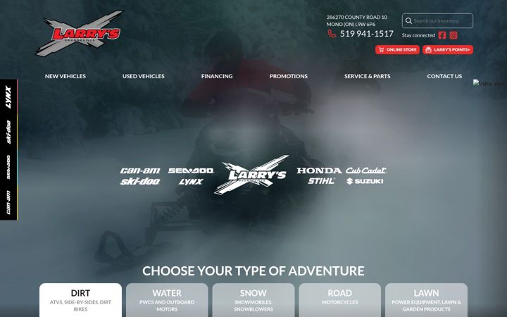 Screenshot of larryssmallengines.ca