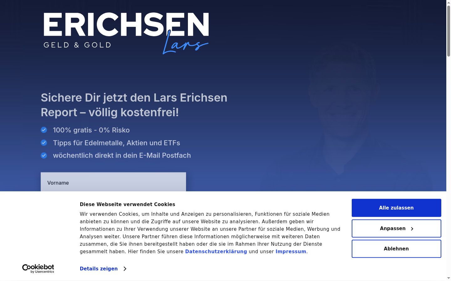 Screenshot tal-banner tal-kunsens muri qabel kwalunkwe interazzjoni