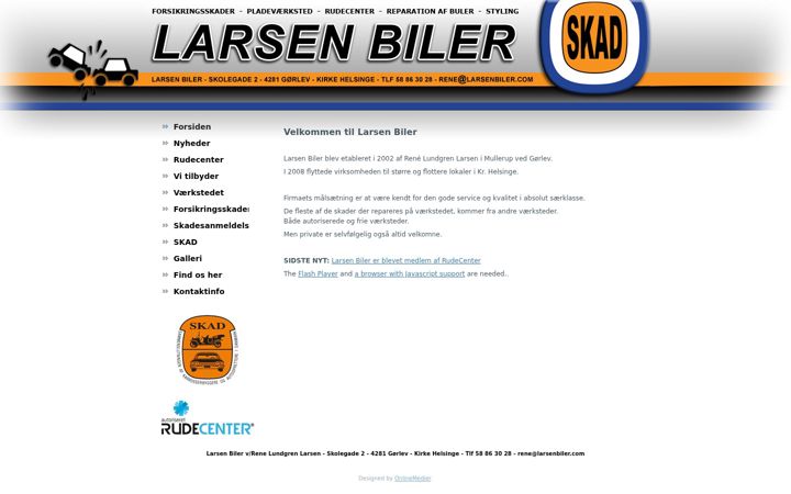 Skærmbillede af larsenbiler.com