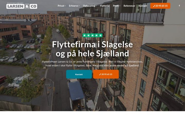 Skærmbillede af larsenflyt.dk