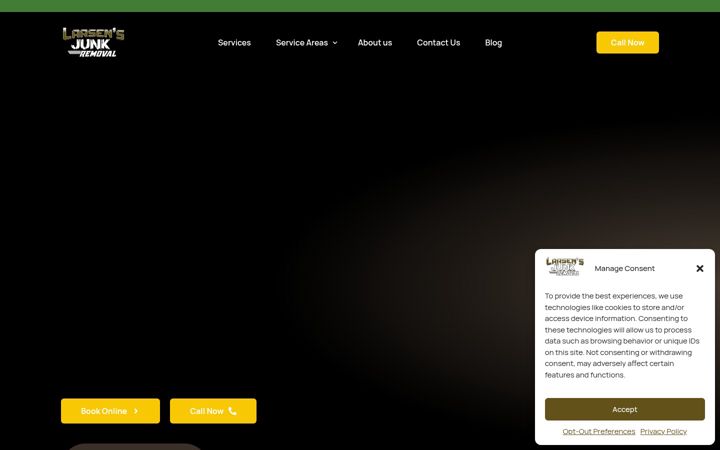 Screenshot of larsenjunkremoval.com