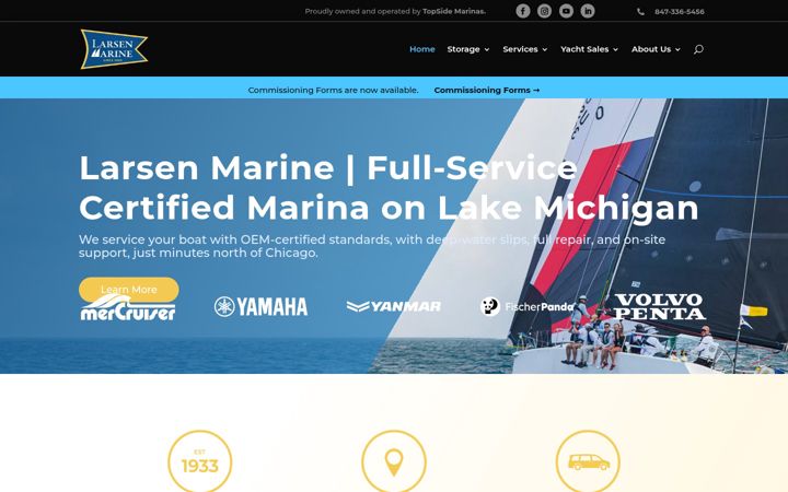 Screenshot of larsenmarine.com