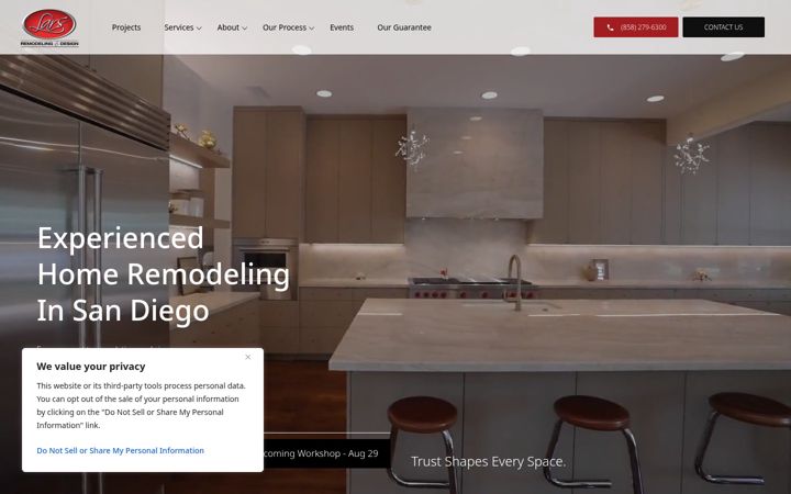 Screenshot of larsremodel.com