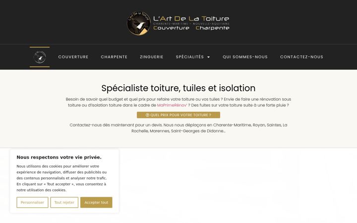 Screenshot of lartdelatoiture.com