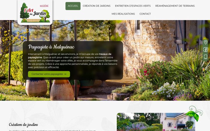 Screenshot of lartdujardin56.fr