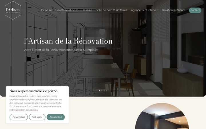 Screenshot of lartisandelarenovation.com