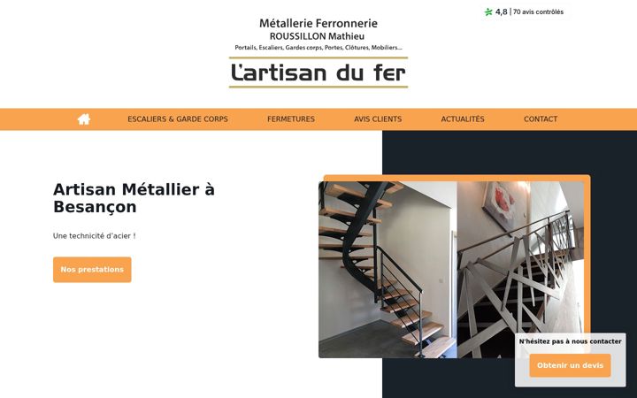 Screenshot of lartisandufer-avis.fr