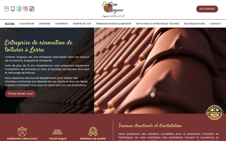 Screenshot of lartisanzingueur.fr