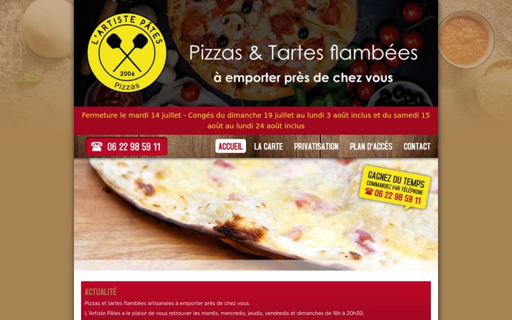 Screenshot of lartistepates.fr