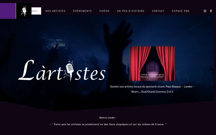 Screenshot of lartistes.fr
