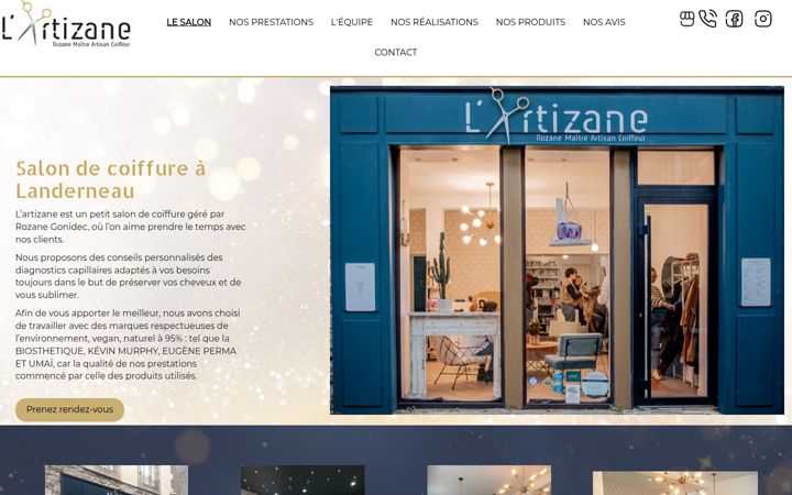 Screenshot of lartizanecoiffure.fr