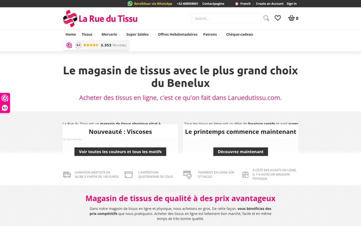 Screenshot of laruedutissu.com