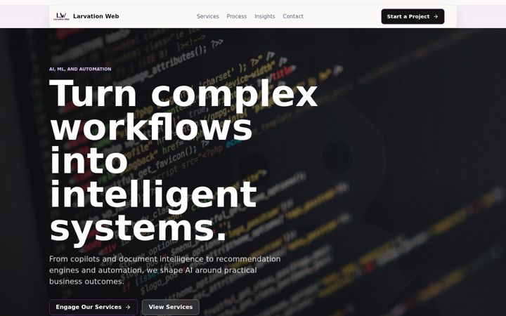 Screenshot of larvationweb.com